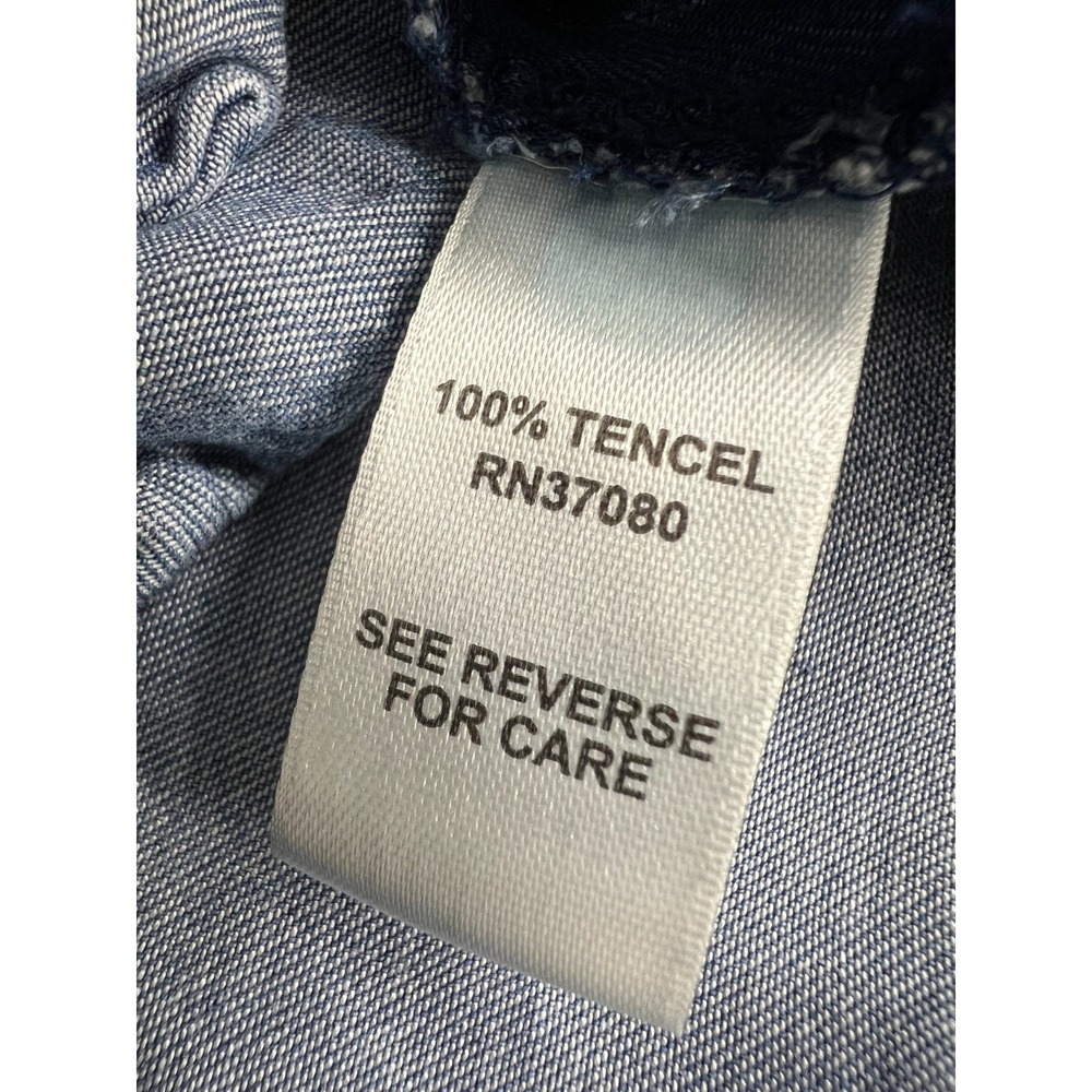 Cato Est 1946 Blue Tencel Denim Pintuck Tunic Shift Dress Pockets Boho - Picture 7 of 10